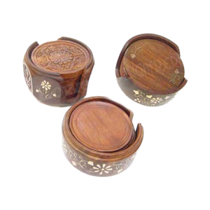 Ensemble de sous-verres en bois hexagone de haute qualité cadeau d'affaires élégant pour tasses à café et à thé tapis de boisson de qualité supérieure et coussins de table pour la maison - Product Image 1