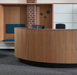 Curved Wood Slat Reception Screens (Biomorphic) - Product Image 3