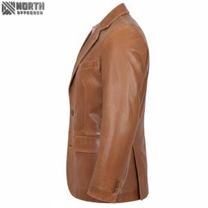 Chaqueta de bombardero de cuero genuino de buena calidad hecha en fábrica a precio barato para hombre, logotipo frontal teñido liso personalizado de invierno de calidad profesional - Product Image 6