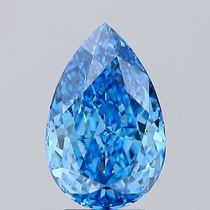 Diamant cultivé en laboratoire certifié IGI poire 3.00ct fantaisie bleu vif VS1 laboratoire créé Surat diamant forme de poire pour la fabrication de bijoux - Product Image 2