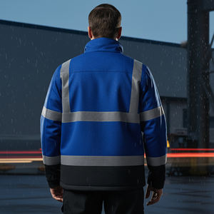 Custom Made Lightweight 100% Polyester Reflective Men's Safety Jacket <b>Heavy</b> <b>Duty</b> Work Wear ANSI Class 2 Reflective Safety - Product Image 2