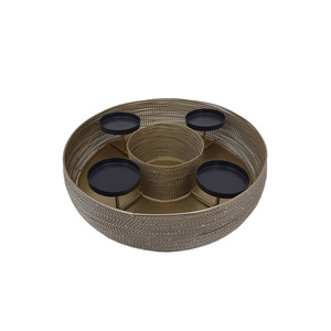 Nouveau support photophore en métal finition marron clair pour la maison et le mariage pilier de bougie de luxe décoré de table fait à la main - Product Image 4