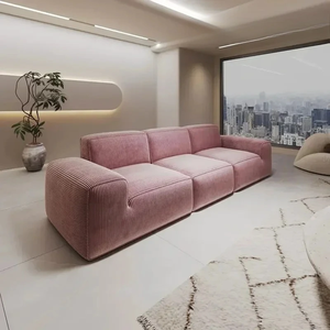 Sofá Grande de Algodón Azul de Primera Calidad, Comprimido al Vacío, para Vestíbulo de Hotel, Compras Internacionales en Línea, Envío Gratis, Muestra - Product Image 5