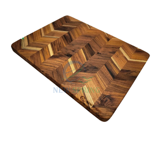 Tabla de cortar madera de teca hecha en Vietnam, alta calidad, bloques de picar, logotipo personalizado con forma de espiga - Product Image 3