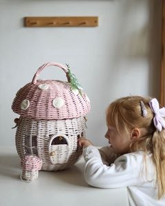 Colorful Design Natural Handmade Rattan Mushroom Shaped Storage Basket for Kid's Room Decoration & Gift Basket for Kids - Product Image 6