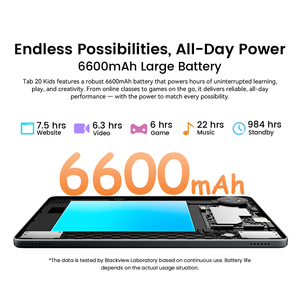 10.1 ''siêu rõ ràng HD + 60Hz hiển thị 4 + 64GB 6600mAh <span class=keywords><strong>Android</strong></span> 15Quad-core thiết kế thời trang Blackview Tab 20 trẻ em nghiên cứu máy tính bảng - Product Image 6