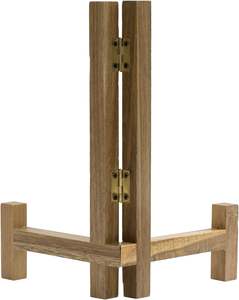 Présentoir à assiettes Support de soucoupe de table en bois d'acacia rustique Support de cadre photo pliant Chevalet - Product Image 6