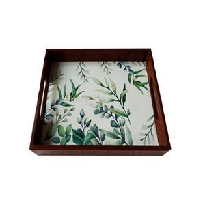 Le plus nouveau plateau de service de nourriture de marbre de conception avec des poignées de feuille en métal le plateau de service de nourriture de forme rectangulaire de la plus haute qualité - Product Image 6