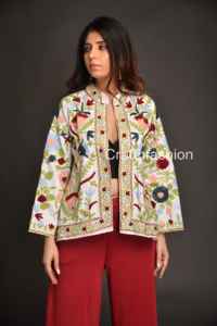 Venta al por mayor Suzani Chaqueta Larga Bordada Kimono Mujer-Tallas grandes Suzani Jacket-Chaqueta Suzani Larga Bordada - Product Image 2