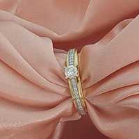 Bague de fiançailles en or jaune massif 18 carats avec diamant naturel, style classique, simple et élégante, certifiée IGI, pour cadeau de mariage