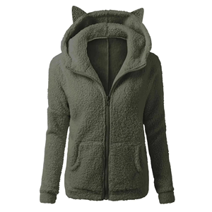Long Sleeve Comfortable <b>Sherpa</b> Ladies Zipper Casual Wear Regular Style <b>Hoodies</b> Breathable Best Quality <b>Hoodies</b> - Product Image 1