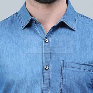 Fully Customized High Quality Cotton Men Jeans Shirt Slim Fit Casual Wear Quick Dry Breathable Long Sleeve Hot Sales - Product Image 6