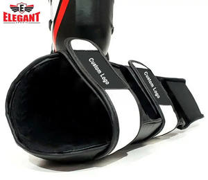 2025 Pu cuero MMA Shin Instep pierna protección Pad boxeo entrenamiento pierna seguridad Shin Guard logotipo personalizado por Elegant Sports - Product Image 4
