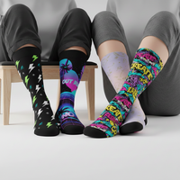 Chaussettes personnalisées imprimées numériquement, transparentes, respirantes, avec logo personnalisé sur le corps, pour femmes, usage quotidien printemps