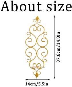 Export Selling <b>Wall</b> Hanging Metal Candle <b>Sconces</b> Vintage-Style Decorative Holders for Hallways Staircases or Bathrooms for Sale - Product Image 5