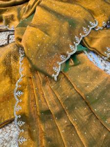 Indio Impresionante Aspecto Amarillo Diseñador Étnico Sari Último Tradicional Exclusivo Fancy Party Nupcial Wear Más Trendy Saree mujeres - Product Image 3