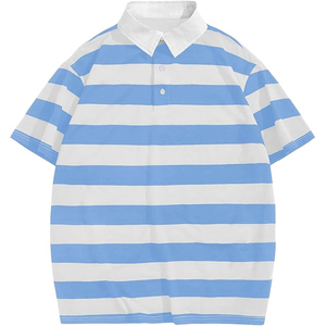 Polo transpirable a rayas para hombre, Polo informal de manga corta, polo al por mayor, polo con logotipo personalizado, perfecto para minoristas de moda - Product Image 1