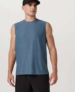 Débardeurs décontractés pour hommes de qualité supérieure en polyester et élasthanne, respirants, confortables, durables, pour le yoga et le fitness, avec col brodé et tissé - Product Image 6