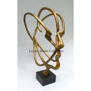 Escultura de Metal con gesto comunitario, Color plateado, aluminio fundido, diseñador, aspecto elegante, decorativo pulido brillante para el hogar y el Hotel - Product Image 5