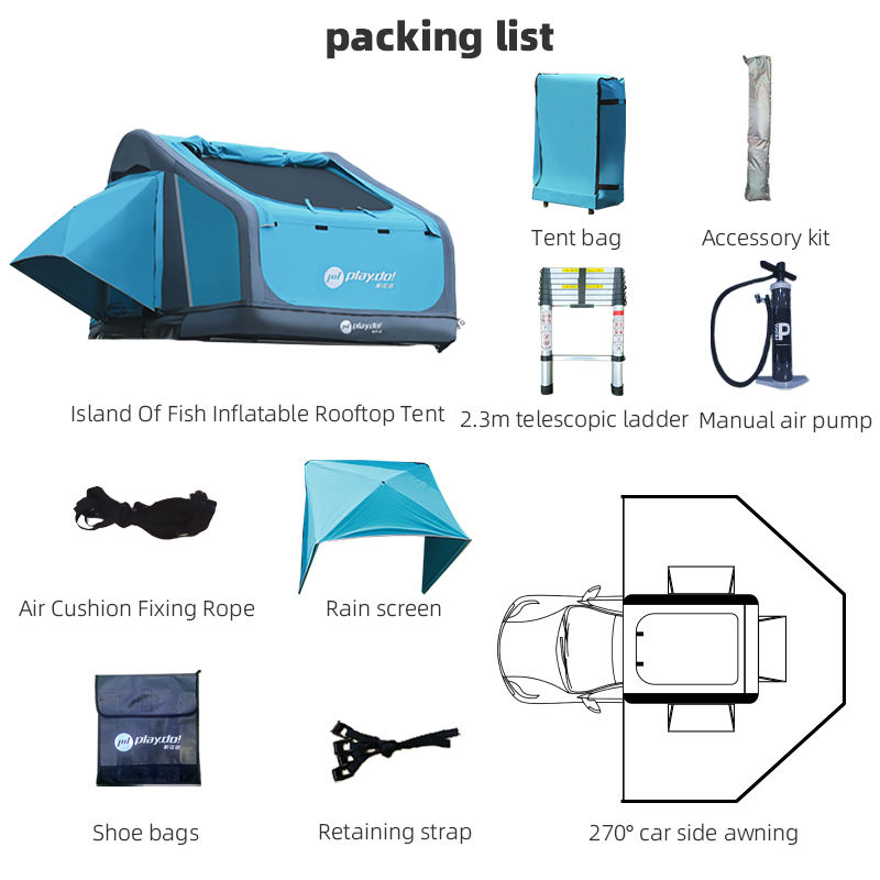 Tente avec auvent de côté de voiture de 270 degrés