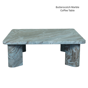 Mesa de centro de mármol Crema Fantasy, moderna, hecha a mano, rectangular, con patas de bloques de piedra, mueble de lujo para sala de estar - Product Image 4