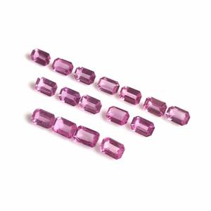 พลอยไพลินสีชมพูธรรมชาติทรงแปดเหลี่ยมเจียระไน ขนาด 3 มม.-18 มม. ผ่านการรับรองจากผู้ตรวจสอบบุคคล  ผ่านการเคลือบแว็กซ์/น้ำมัน  ขายส่งสำหรับทำเครื่องประดับ - Product Image 6