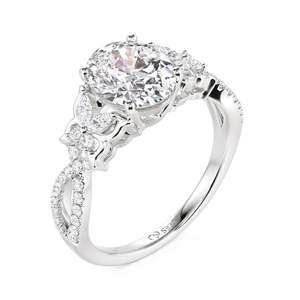 Bague de fiançailles ovale torsadée inspirée des papillons Jeulia en acier inoxydable plaqué or - Product Image 2