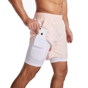 Best Men's High Street Style Gym Fitness Shorts Elastic Drawstring Mid Waist Solid Pocket Plain Dyed Breathable Worsted - Product Image 1