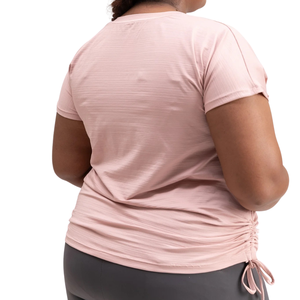 Plus Size Yoga Breathable Quick Dry Performance <b>Tops</b> with Front Logo Stretch Activewear for Women - Product Image 2