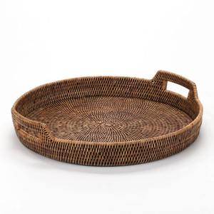 Plateau de service en coquillages en rotin Ocean Breeze, tissé à la main, cadeau de vacances parfait et présentoir de table - Product Image 1