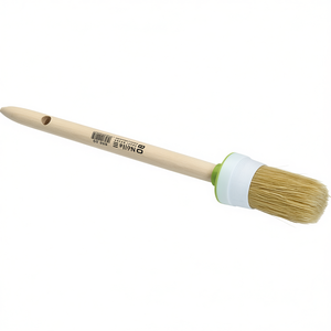 NLLE <b>Round</b> Paint <b>Brush</b> Size 6 with 45mm Bristle Length and 30mm Light Mixed Bristles Raw Wooden Handle - Product Image 3