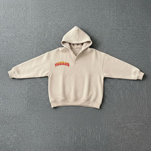 Por encargo 100% algodón de gran tamaño Drop Shoulder Streetwear sudaderas con capucha de las mujeres logotipo impreso personalizado Color sólido Hip Hop Hoody - Product Image 1