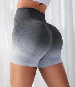 Short de fitness élastique pour femmes taille haute motif solide Leggings de yoga à séchage rapide respirant confortable Leggings courts - Product Image 1