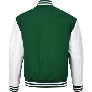 Veste bomber de baseball pour hommes, impression personnalisée en gros, logo vierge, polyester uni noir, garçons - Product Image 2