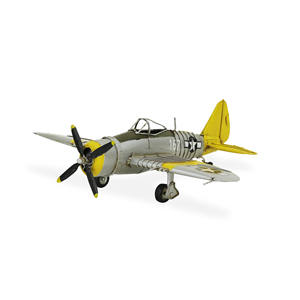 HMS 4" Nouveau modèle d'avion P-47D Thunderbolt en métal peint à la main jaune et gris - Product Image 4
