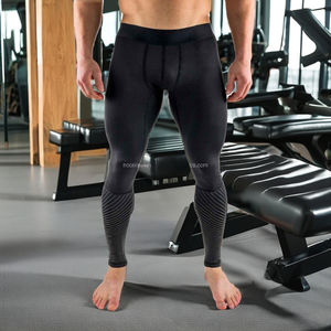 Personnalisé course à pied Gym Sport Fitness Jogging entraînement collants noirs Leggings pantalon de Compression personnalisé hommes pantalons Leggings pour hommes - Product Image 5