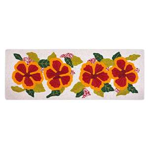 Lujosa Manta de Mesa Bohemia con Hibiscos y Cuentas Hechas a Mano, Ecológica, de Poliéster, con Posavasos de Metal y PC, Decoración de Alta Gama para el Hogar y Uso en Restaurantes - Product Image 1