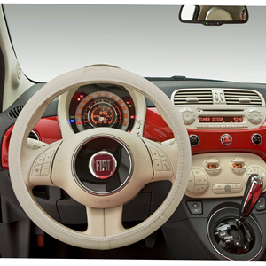 Funda para Volante de Cuero Suave Beige 500 - Product Image 2