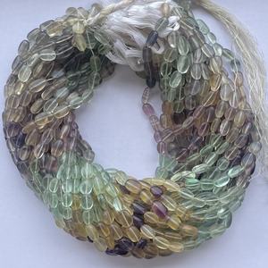 6mm 8mm 10mm naturel vert bleu Multi Fluorite lisse ovale perles de pierres précieuses brins fournisseur en gros vente en ligne Alibaba 2025 - Product Image 1