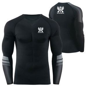 SULTAN BOCING Rash Guard à manches longues de couleur personnalisée pour hommes, polyester, MMA, Jiu Jitsu, entraînement - Product Image 1