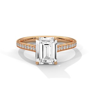 Pacho 2.10ct <b>Emerald</b> Cut Moissanite Solitaire <b>Ring</b> 925 Sterling <b>Silver</b> Engagement Band - Product Image 3