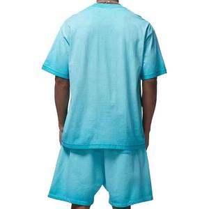 Men <b>Street</b> wear Acid Washed Men's Shorts Unisex Heavy Weight Loose 100% Cotton Casual Short Pants and Acid Washed t Shirts Set - Product Image 3