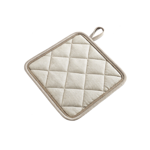 Crema Eco asequible 100% algodón acolchado resistente al calor GOTS certificado almohadilla de agarre de cocina OEM ODM logotipo personalizado hecho en La India soporte para olla - Product Image 1