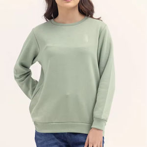 Sudadera de Mujer al por Mayor de Alta Calidad, Lavado Ácido, Cuello Redondo, Manga Larga, Algodón, Estilo Casual, Ajuste Holgado, Parte Delantera - Product Image 6