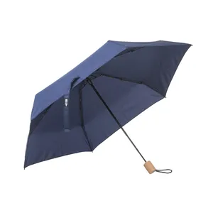 Mini Ombrello in R-PET con Manico in Legno, Gadget Ecologico per Affari e Promozioni - Product Image 1