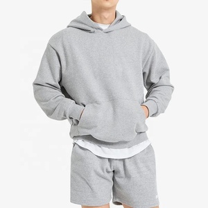 เสื้อฮู้ดดี้ผู้ชายแบบเรียบไม่มีเชือก ผลิตจำนวนมาก คุณภาพสูง ผ้าฝ้ายออร์แกนิค 100% หนานุ่ม พิมพ์โลโก้ได้ตามสั่ง ขายส่ง - Product Image 5