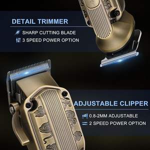 Máquina de Cortar Cabello Eléctrica Profesional para Hombre, Kit de Aseo, Acero Inoxidable, Inalámbrica, Bilingüe Francés - Product Image 4