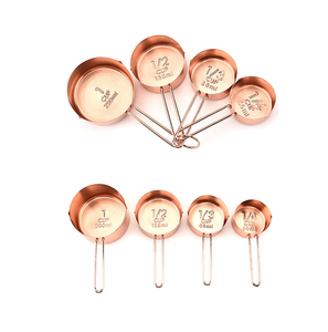 Exquisita cuchara medidora de cobre de 4 tazas con mango de latón, organizador de cocina de nuevo diseño, herramienta de Metal de excelente calidad - Product Image 2