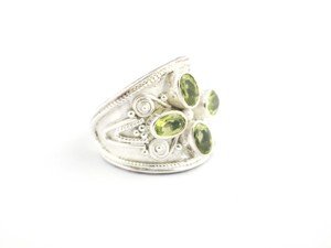 Natural <b>Peridot</b> Gemstone 925 Sterling Silver Handmade Chunky Unisex Ring <b>Jewelry</b> - Product Image 3