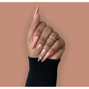 Unghie Artificiali con Perle Eleganti e Chic - Product Image 1